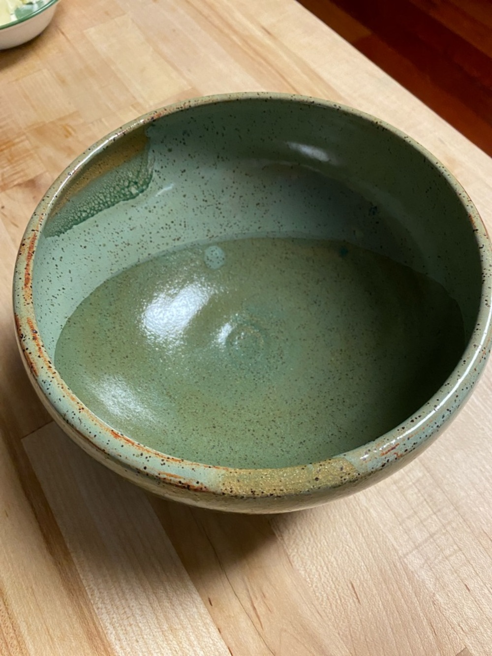 Handmade Speckled Sage Ceramic Bowl